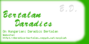 bertalan daradics business card